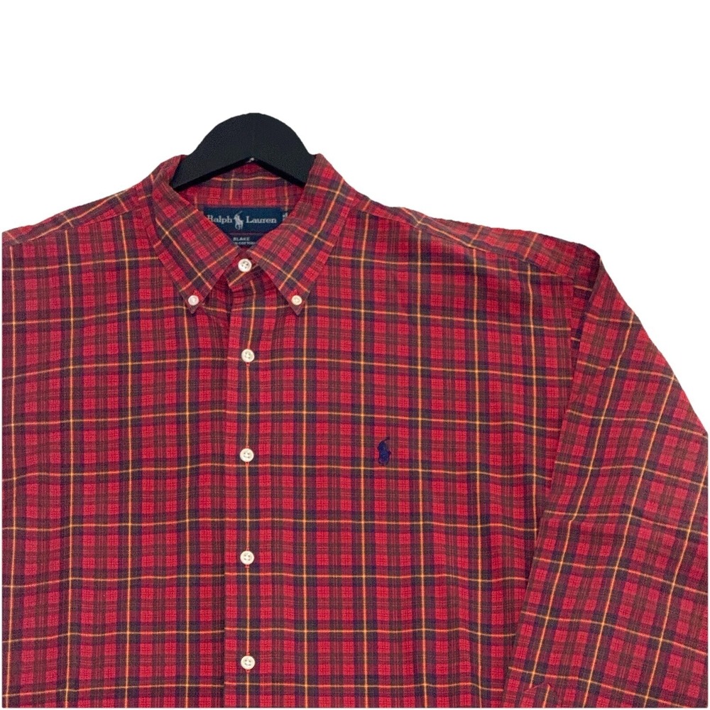 Ralph‎ Lauren Blake Plaid XL Long Sleeve Button Down Shirt Green Pony Mens